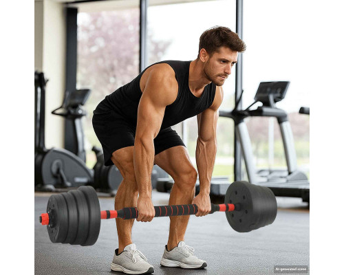 vidaXL vidaXL Zestaw hantli 4 w 1 40kg Black i red