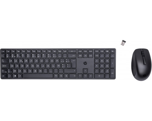 HP 650 Wireless Keyboard and Mouse Combo klawiatura Dołączona myszka Dom RF Wireless AZERTY Belgijski Black