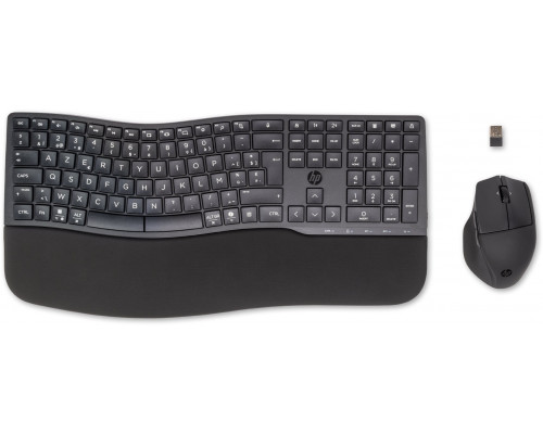 HP 680 Comfort Dual-Mode Keyboard and Mouse Combo klawiatura Dołączona myszka Dom RF Wireless + Bluetooth AZERTY Belgijski czarny