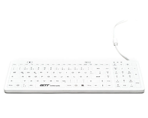 Gett GETT TKG-110-GCQ-MED-AM-IP68-BACKL-WHITE-USB - Keyboard - Backlit - USB - German - White
