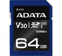 SD  ADATA Premier Pro SDXC 64 GB Class 10 UHS-I/U3 V30 (ASDX64GUI3V30S-R)