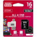 SD  GoodRam All in One MicroSDHC 16 GB Class 10 UHS-I/U1  (M1A4-0160R12)