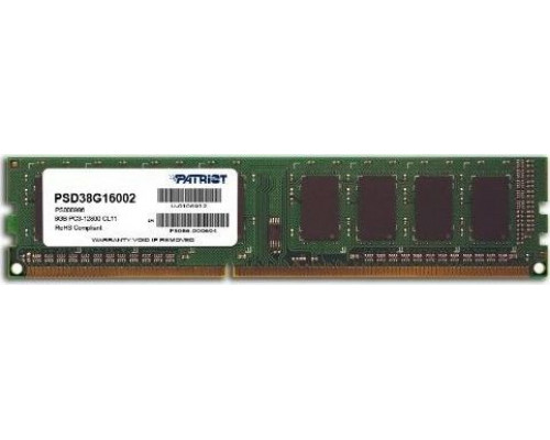 Patriot Signature, DDR3, 8 GB, 1600MHz, CL11 (PSD38G16002)