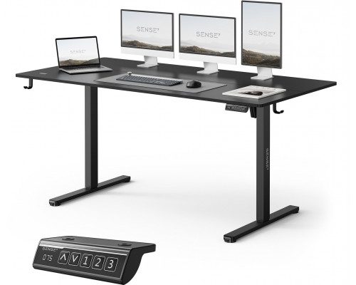 Gaming galds SENSE7 NOJO LIGHT Black 160 cm x 80 cm