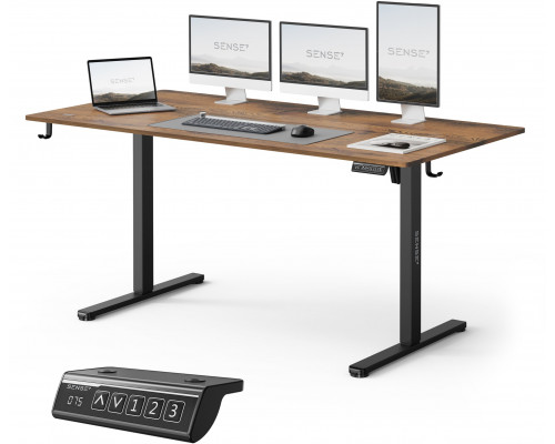 Gaming galds SENSE7 NOJO LIGHT Ciemnobrązowe 160 cm x 80 cm