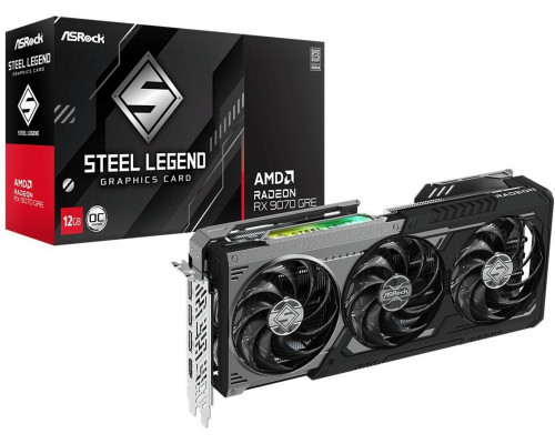 ASRock Radeon RX 9070 GRE Steel Legend Dark OC 12GB GDDR6 (RX9070GRE SLD 12GO)