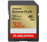 SD  PNY SanDisk SDXC karta 32GB Extreme PLUS (R100/W60 MB/s Class 10, UHS-I U3 V30) (SDSDXWT-032G-GUCIN)