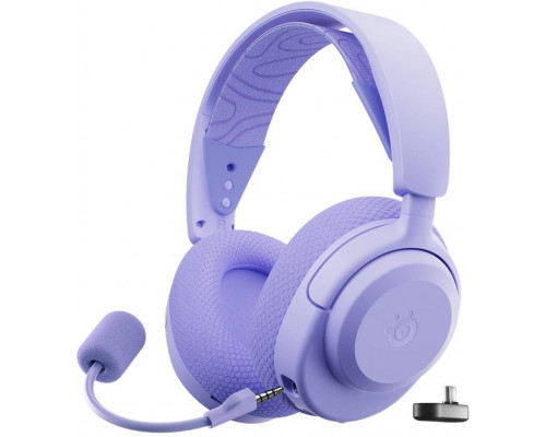 SteelSeries Arctis Nova 3P Zestaw słuchawkowy Bezprzewodowy Opaska na głowę Gaming USB Type-C Bluetooth Lawenda (61778)