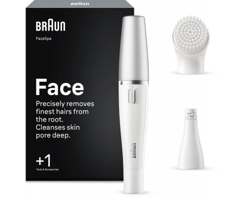 Braun Face Facial Epilator and Brush | | Number of power levels 1 | Wet & Dry | White/Silver (SE810)