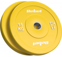 Rebel olympic rubberized Bumper, seria Beast, zestaw 2x15kg, otwór 51 mm, Active (RBA-2145-15)