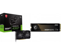 *RTX4060Ti MSI GeForce RTX 4060 Ti VENTUS 2X BLACK 16G OC + Spatium M480 Pro 1TB M.2 2280 PCI-E x4 Gen4 NVMe