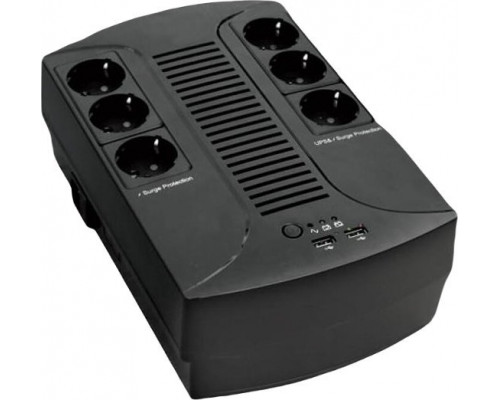 UPS EuroCase 4 gniazd czarny (EA200PLUS-850VA-EVO)