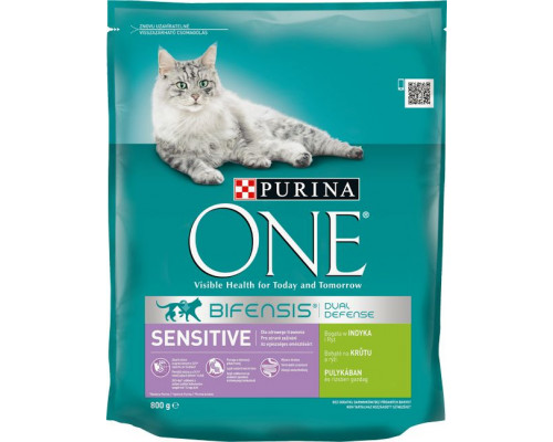 Purina One sensitive Food dla kotów bogata w turkeya and rice 800g