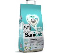 Sanicat Clumping White, litter, cat, bentonite, cotton fresh, 20L, caking