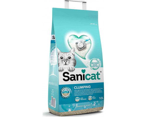 Sanicat Clumping, litter, cat, bentonite, Marseille soap, 10l, caking