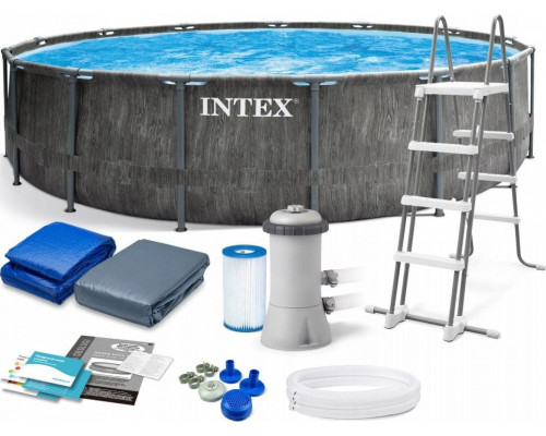 Intex Swimming pool garden rack Prism Greywood 457x122 cm good swimming pool