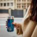 Quokka Quokka Boost Coffee Tumbler - Thermal mug of steel stainlessj with infuser 400 ml (Blue Jungle)