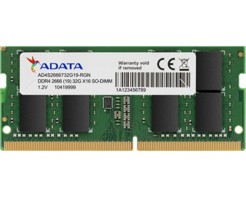 ADATA Premier, SODIMM, DDR4, 16 GB, 2666 MHz, CL19 (AD4S266616G19-SGN)