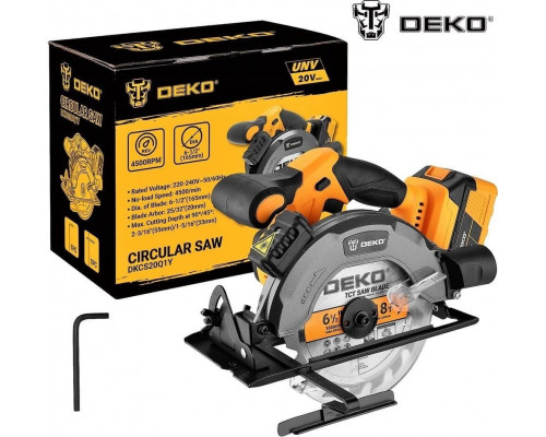 Deko DKCS20Q1Y 1600 W 20 V 165 mm