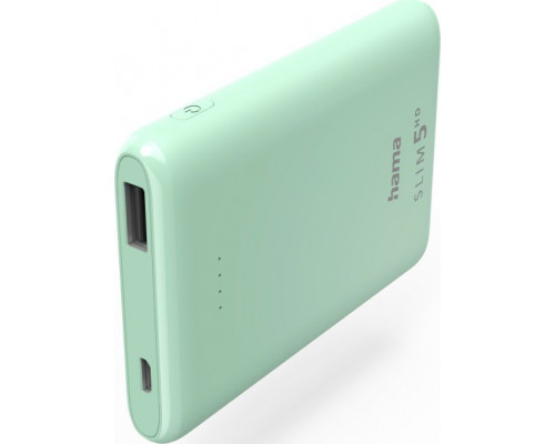 Hama HAMA POWER PACK "SLIM 5HD", 5000mAh, ZIELONY