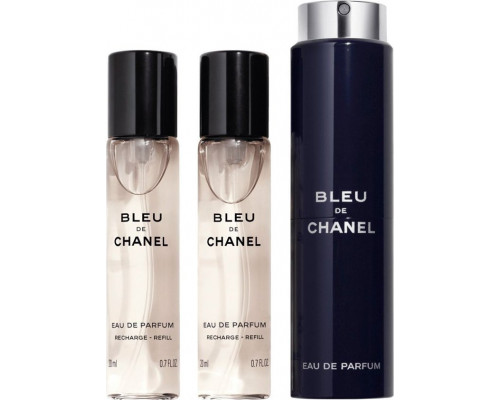 Chanel  Chanel Bleu De Chanel Woda Perfumowana 60ml. EDP Travel spray and two refills 3x20ml.