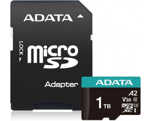 SD  ADATA Premier Pro MicroSDXC 1 TB Class 10 UHS-I/U3 A2 V30 (AUSDX1TUI3V30SA2-RA1)