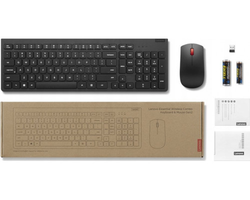 Lenovo Lenovo | Essential Wireless Combo Keyboard and Mouse Gen2 | Keyboard and Mouse Set | 2.4 GHz | US | Black