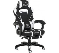 Zenga Gamingowy with footrest DEUS X-Stream z tkaniny white-black