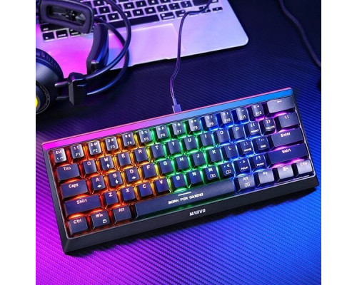 Marvo Marvo KG962G EN - R,  US, do gry, mechaniczna rodzaj przewodowa (USB), czarna, RGB, czerwone przełączniki