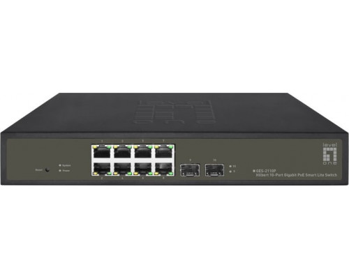 Switch LevelOne LevelOne GES-2110P    L2 Gigabit Ethernet (10/100/1000) Support PoE Black