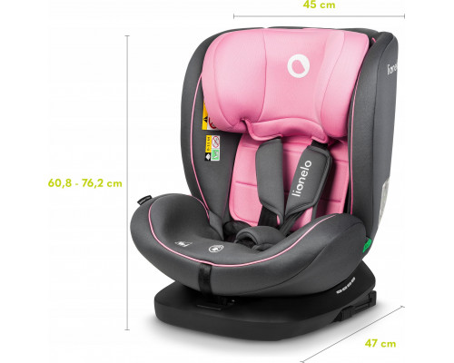 FLionelo FOTELIK SAMOCHODOWY OBROTOWY BASTIAAN I-SIZE 0-36KG 40-150CM PINK BABY