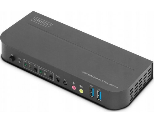 Switch Digitus DIGITUS KVM Switch 2x1 HDMI HDMI Out USB 4Kx2K 60Hz