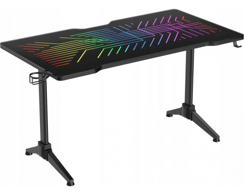 Gaming galds Deltaco Deltaco Gaming RGB-LED Tisch m. Glas/Kabelmanag./Headsetha