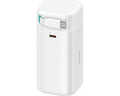 Usams USAMS ze zwijanym kablem USB-C Retractable 18000 mAh PD45W Fast Charge XMF Series biały/white 20KCD21602 (US-CD216)