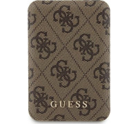 Guess Guess 4G Leather Metal Logo MagSafe - Power Bank indukcyjny 5000 mAh 15W MagSafe (brązowy)