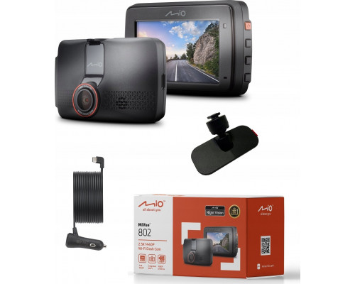 Mio Mio MiVue 802 Quad HD Wi-Fi Bateria, USB Black