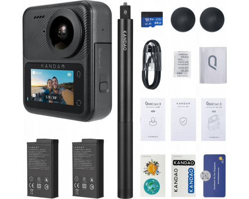 kandao Kandao QooCam 3 360° Action Camera - Travel Combo