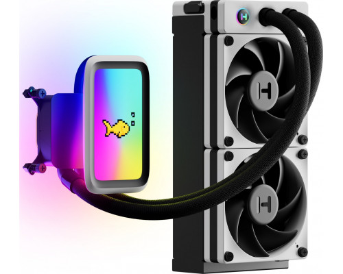 Hyte THICC Q60 240mm LCD All In One CPU Liquid Cooler - biały/czarny