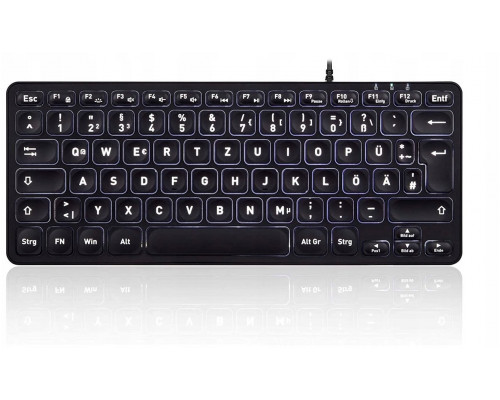 Perixx Perixx PERIBOARD-332B DE-Layout, Mini keyboard, USB wired, backlight, black