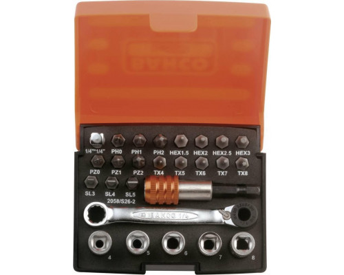 Bahco Bahco Bit set with bits, sockets, ratchet, adaptors,holder