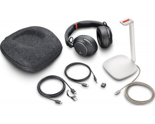 Poly Poly Voyager Surround 85 - Voyager Surround 80 series - Headset - ohrumschliessend - Bluetooth - kabellos - aktive Rauschunterdruckung - Adapter USB-C via Bluetooth - Schwarz - UC-zertifiziert