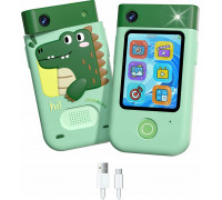 Xrec Aparat Cyfrowy 48mp Kamera 1080p Dla Dziecka Gry Latarka Mp3 Budzik Telefon / Bls-i9 / Green Dinozaur