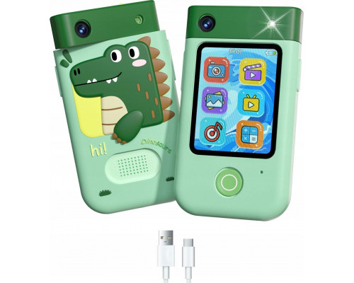 Xrec Aparat Cyfrowy 48mp Kamera 1080p Dla Dziecka Gry Latarka Mp3 Budzik Telefon / Bls-i9 / Green Dinozaur