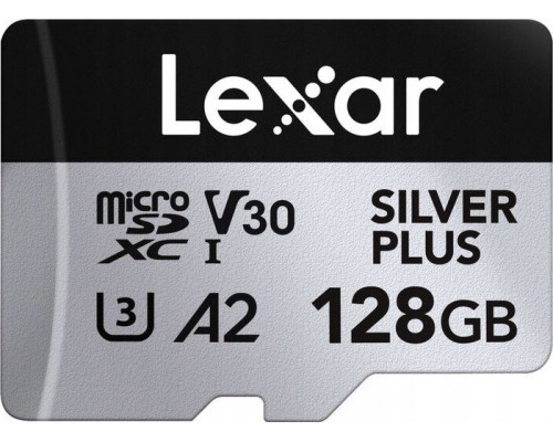 SD  Lexar Professional Silver Plus MicroSDXC 128 GB Class 10 UHS-I/U3 A2 V30 (LMSSIPL128G-BNANG)