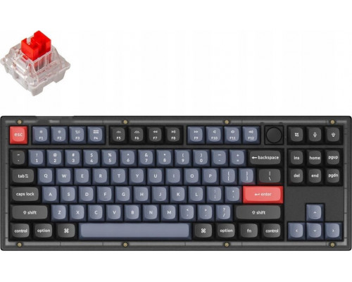 Keychron Keychron V3 TKL 80% Fully Assembled Knob K Pro Red Switch Frosted Black QMK/VIA