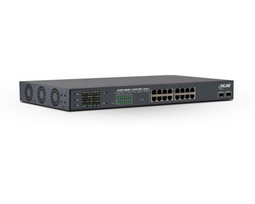 Switch InLine InLine® PoE++ Gigabit Network Switch 16 Port, 1Gb/s, 2x SFP, 48,26cm (19