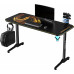 Gaming galds Ultradesk ULTRADESK Gaming galds dla gracza FRAG - GOLD V3, 140x60 cm, 76 cm, z podkładką pod mysz, uchwyt na słuchawki i napój