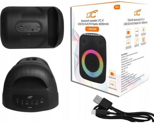 Vega GŁOŚNIK BLUETOOTH LTC 4`` USB/SD/AUX/RADIO FM 4000MAH LXPA505>