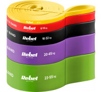 Rebel TPE vingrošanas gumijasijas komplekts - Power Band PTs-1, 4-55 kg, 5 TPE gumijasijas, REBEL ACTIVE