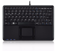 Perixx Perixx PERIBOARD-510 H PLUS UK, mini USB keyboard, touchpad, hub, black